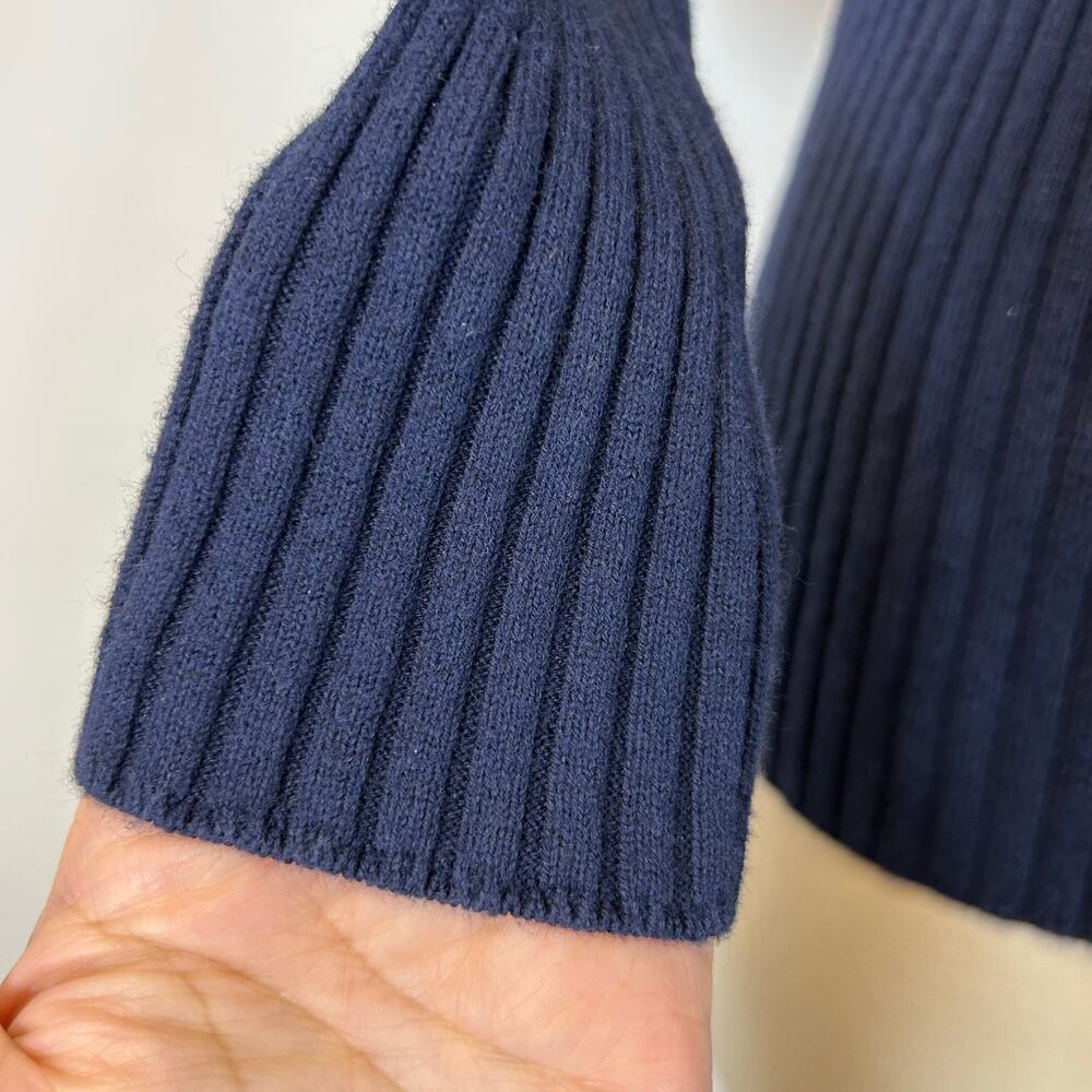 United Arrows Tokyo Navy‎ Blue Knit Sweater Top Size S Minimalist Japanese Chic - Picture 6 of 7
